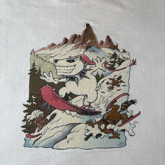 Vintage Spike Dog Snowboarding T-shirt Size XL - Picture 4 of 6